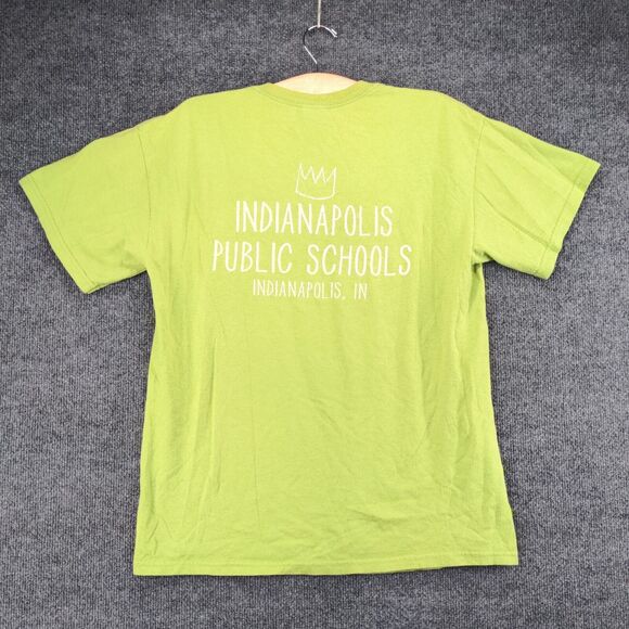 Gildan Wild About Education T-Shirt Mens Medium Short Sleeve Green Indianapolis - Picture 5 of 11